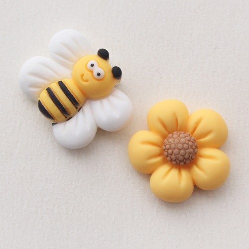 노란꽃과 꿀벌 2종 (약50개) T3480